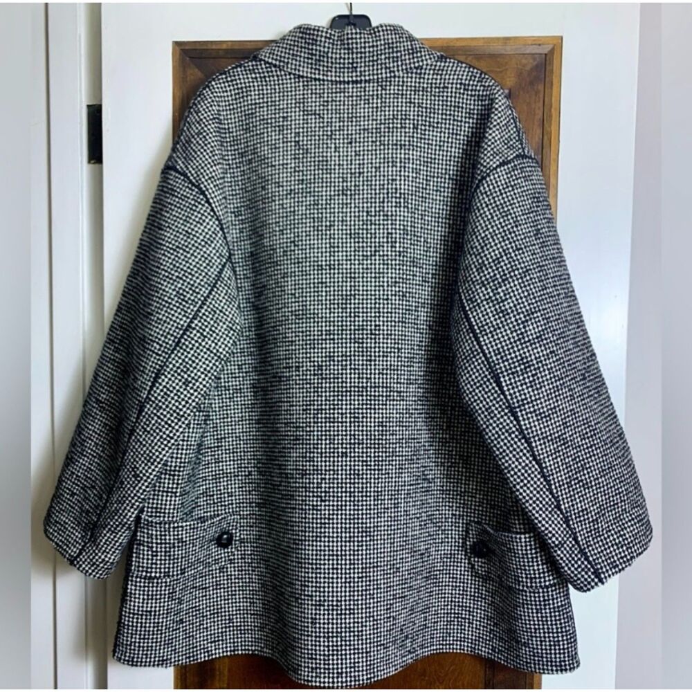 Lafayette 148 Wool Blend Oversized Coat Black Multi 1X Excellent Condition - Picture 7 of 13